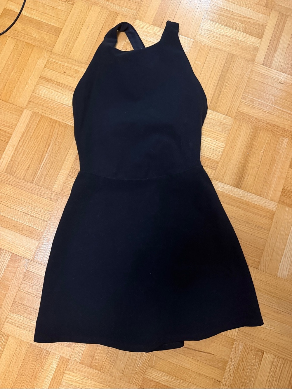 ALO Yoga Black One-Shoulder Mini Dress